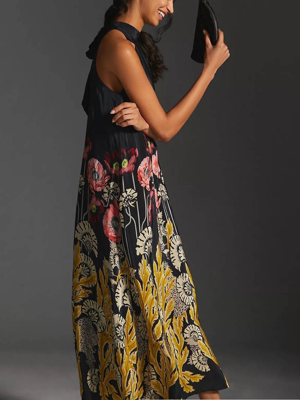 NWT $198 Temperley London x Anthropologie Halter Silk Floral Maxi Dress, 8 - Picture 4 of 9
